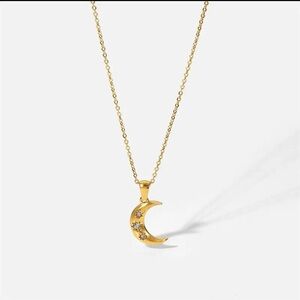 Stainless Steel crescent Moon Pendant Simplicity Necklace